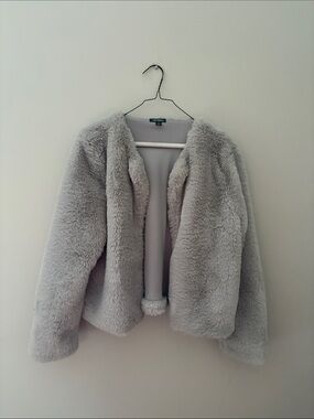wild fable Plush Teddy Jacket in Light Gray